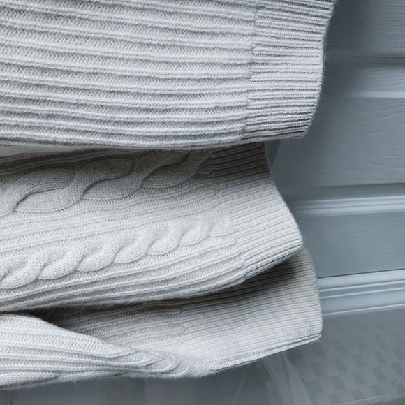 Nordstrom Signature - Cashmere/Wool Cable Knit Sweater, Oatmeal, Size L - Picture 9 of 14